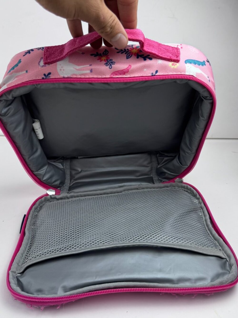 Wildkin Pink Unicorn Insulated Lunch Box Bag Cooler Zipper Pocket 9.5x7" stains - Picture 13 of 13